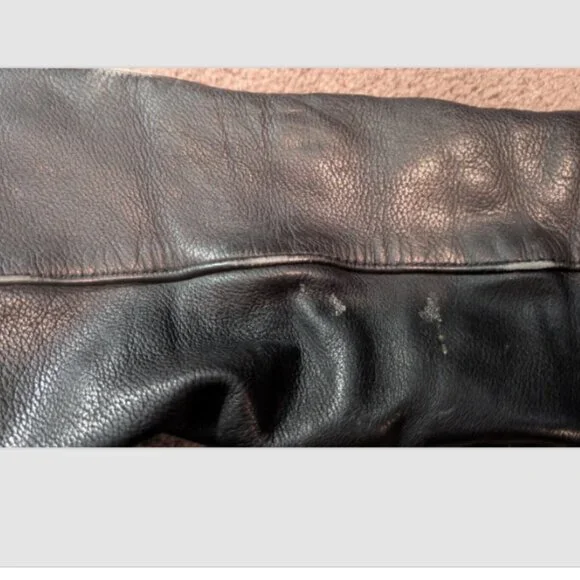 VINTAGE HARLEY DAVIDSON SIZE 46 MEN'S LEATHER MOTORCYCLE JACKET BLACK - Picture 2 of 7